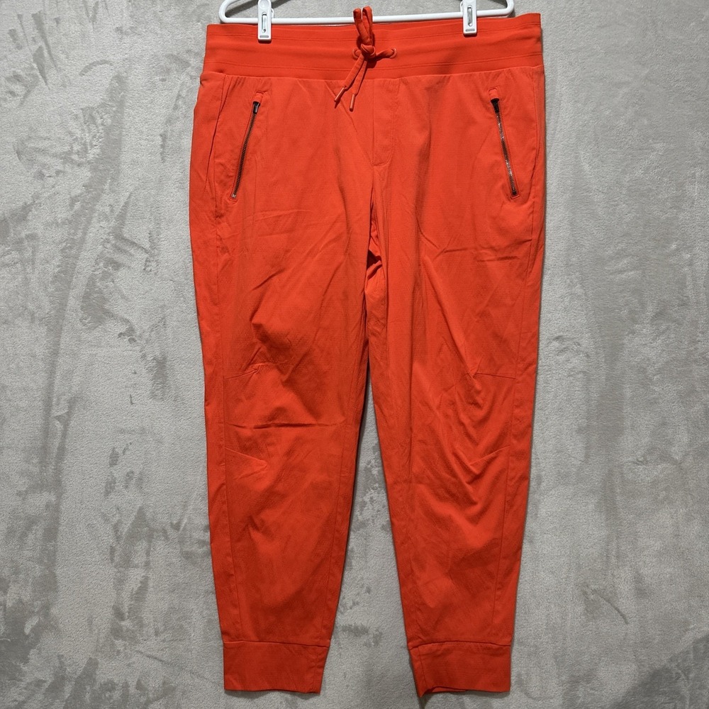 Athleta Trekkie North Jogger Women's 16 Orange Elastic Waist‎ Drawstring Tapered